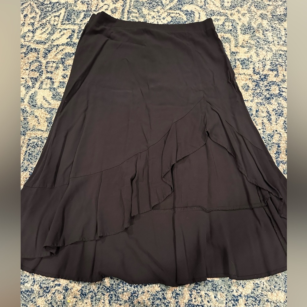Hippie Rose Asymmetrical Black Skirt